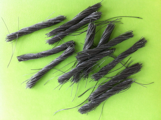 Grey Color Polypropylene Macro Twisted Bundle Synthetic Fiber 54mm For Concrete Reinforcement