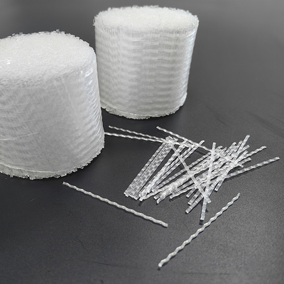 Concrete Additive White PP Macro Fiber Wave Form for Tunnel Roof And Industrial Floor