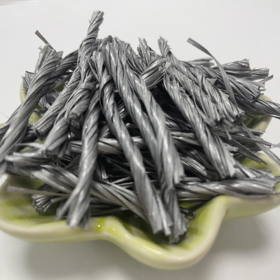 Grey material polymer Twist Bunchy PP Fiber For Industrial Floor