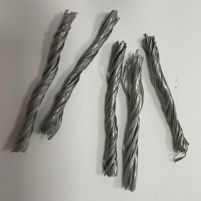 Grey material polymer Twist Bunchy PP Fiber For Industrial Floor