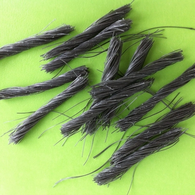 White 51/54mm PP Macro Fiber Twist Bunchy Fiber For Concrete Reinforcement