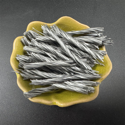 CE Certified Gray Or White PP Fiber Twisted Bunchy Form For Concrete Reinforcement