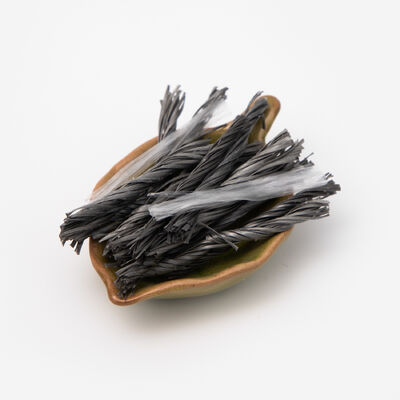 Durable PP Hybrid Fiber combining fibrillated mesh and twisted bunchy fibers for concrete reinforcement